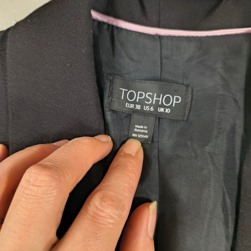 Topshop Blazer Size 6 Lace Up Sleeve Flared Cuff Statement Jacket Chic Evening - Picture 6 of 8